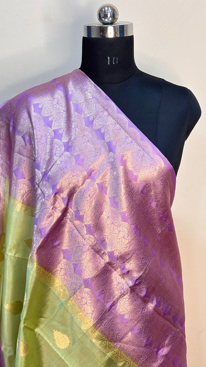 Pista Green Mango Banarasi Silk Handwoven Saree