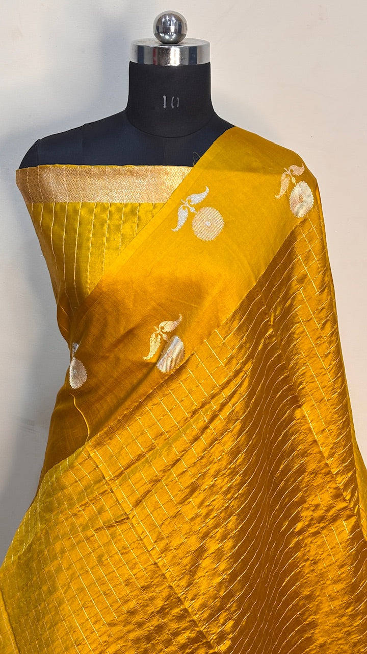 Musterd Yellow  Banarasi Silk Handwoven Saree