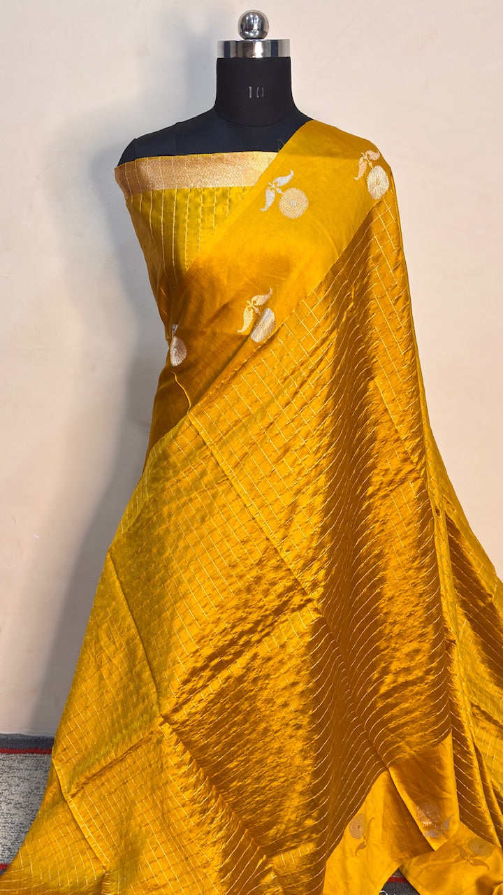 Musterd Yellow  Banarasi Silk Handwoven Saree