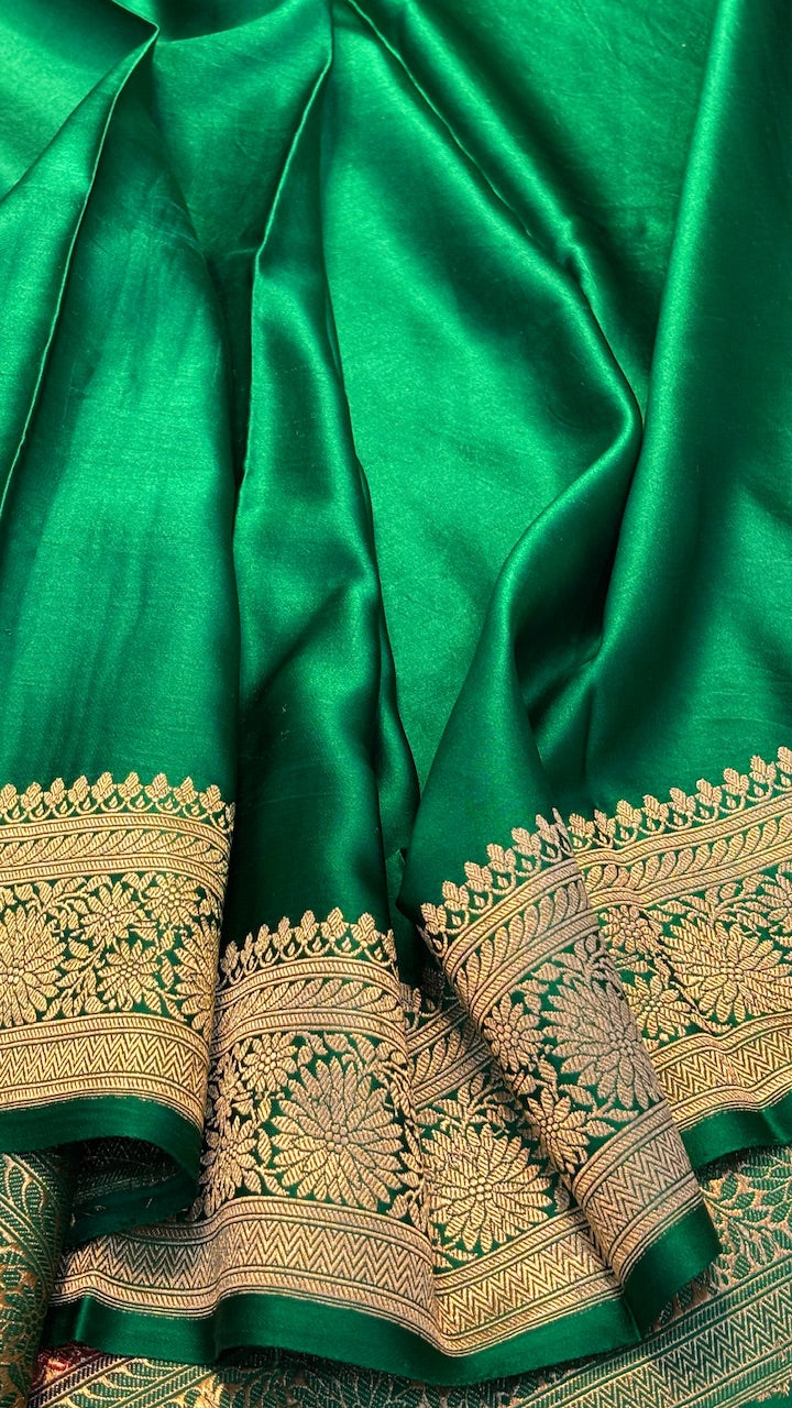 Red Mashru Silk Banarasi  Handwoven Saree