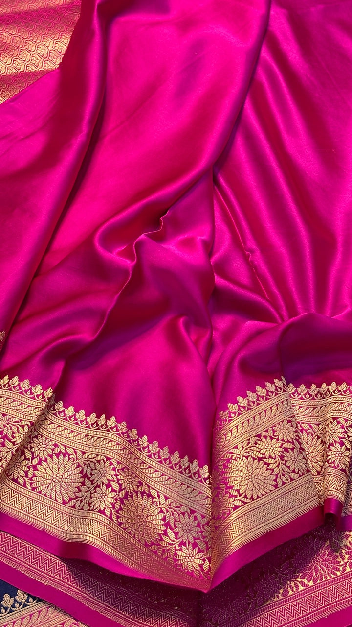 Royal Blue Mashru Silk Banarasi  Handwoven Saree