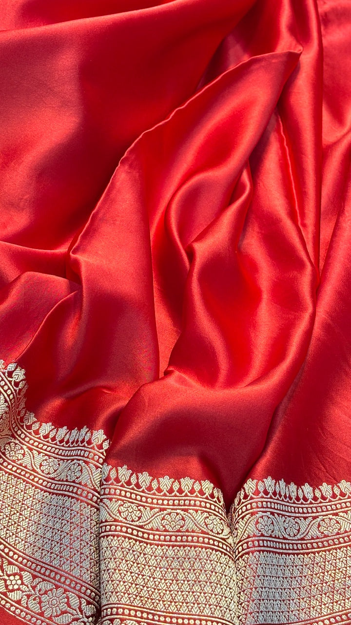 Cadbury Purple Mashru Silk Banarasi  Handwoven Saree