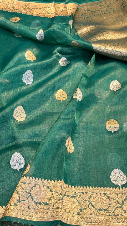 Green Tissue Banarasi Silk Saree