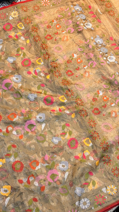 Gold Tissue Banarasi Silk Saree