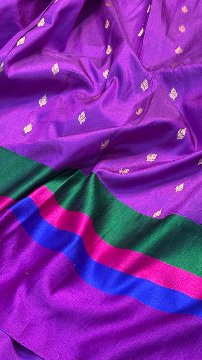 Ivory Banarasi Katan Silk Handwoven Saree