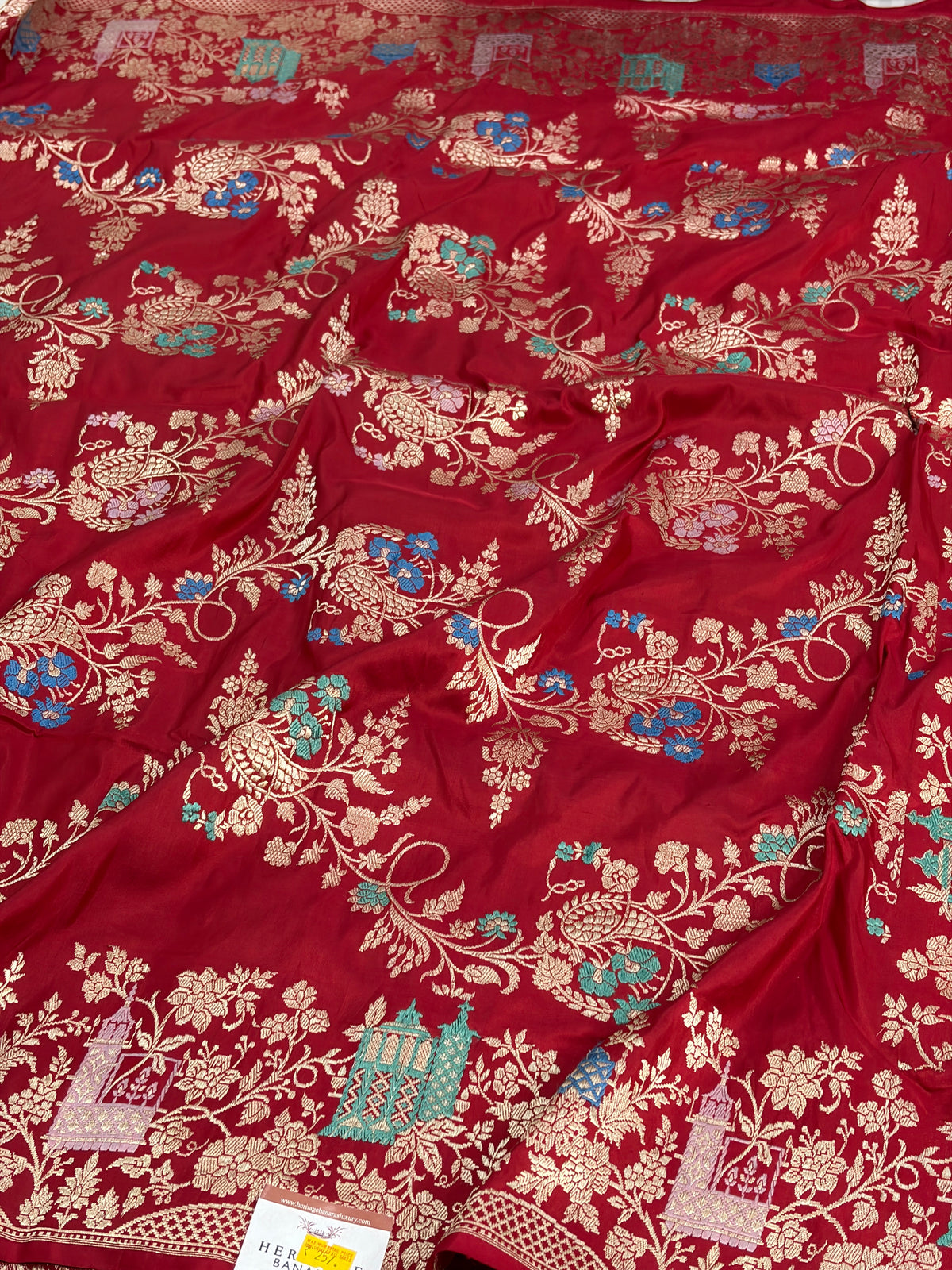 Red Handwoven Pure Banarasi Katan Silk Saree