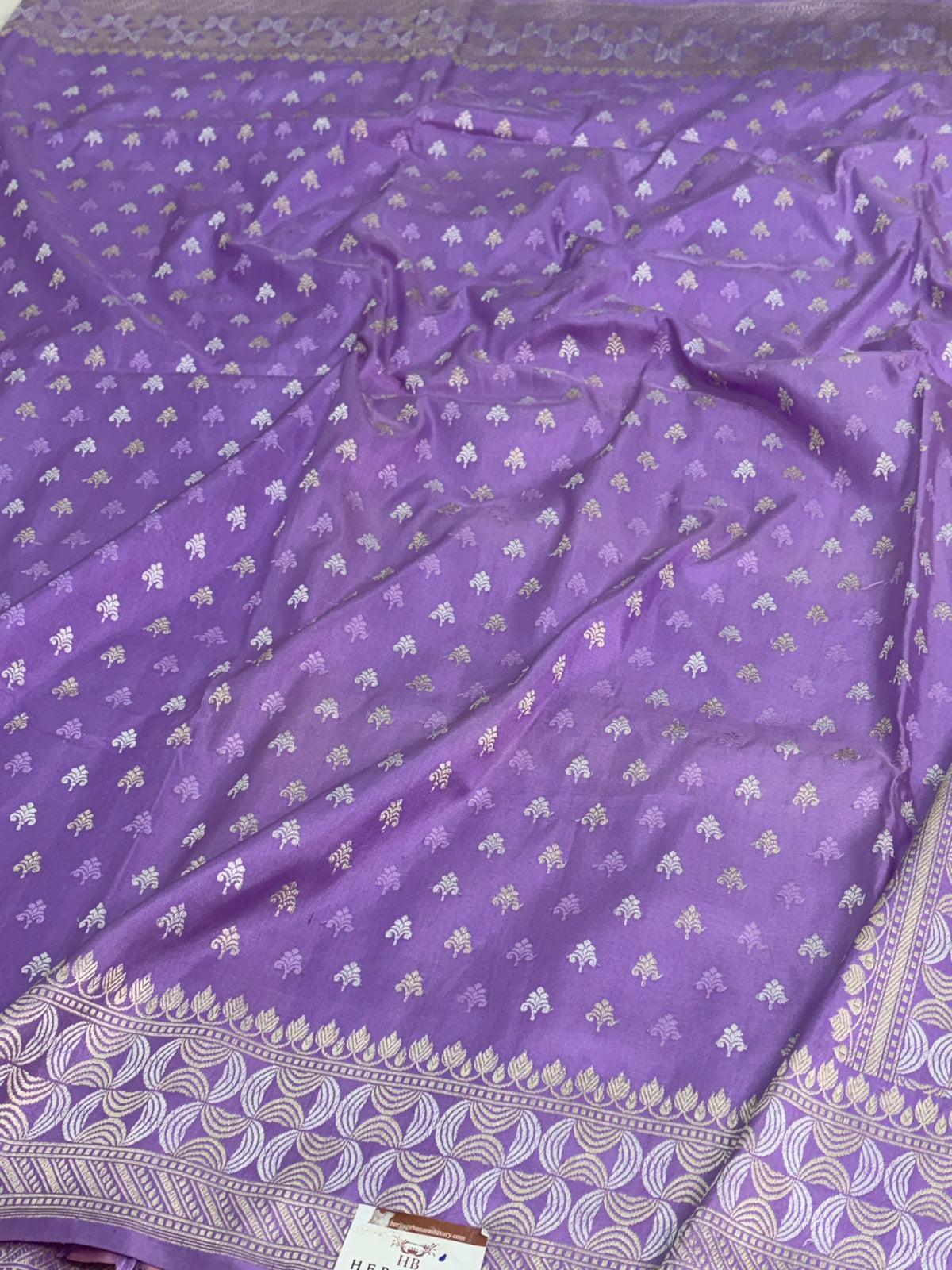 Lavender Handwoven Pure Banarasi Katan Silk Saree