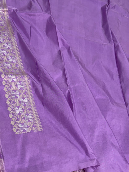 Lavender Handwoven Pure Banarasi Katan Silk Saree