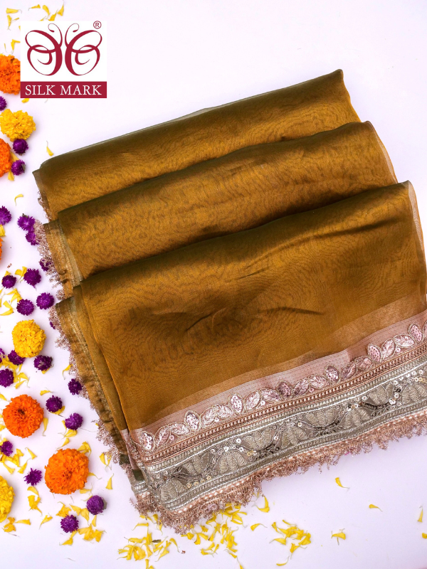Banarasi Pure Tissue Silk Saree with Brocade Blouse By Kalakari