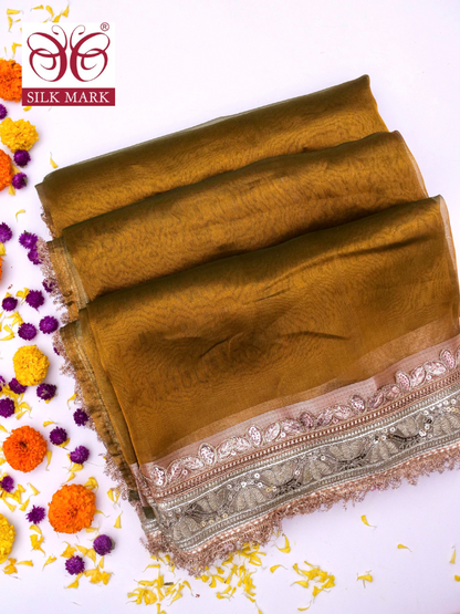 Banarasi Pure Tissue Silk Saree with Brocade Blouse By Kalakari