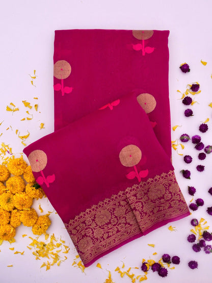 Handloom Banarasi Pure Kora Organza Saree