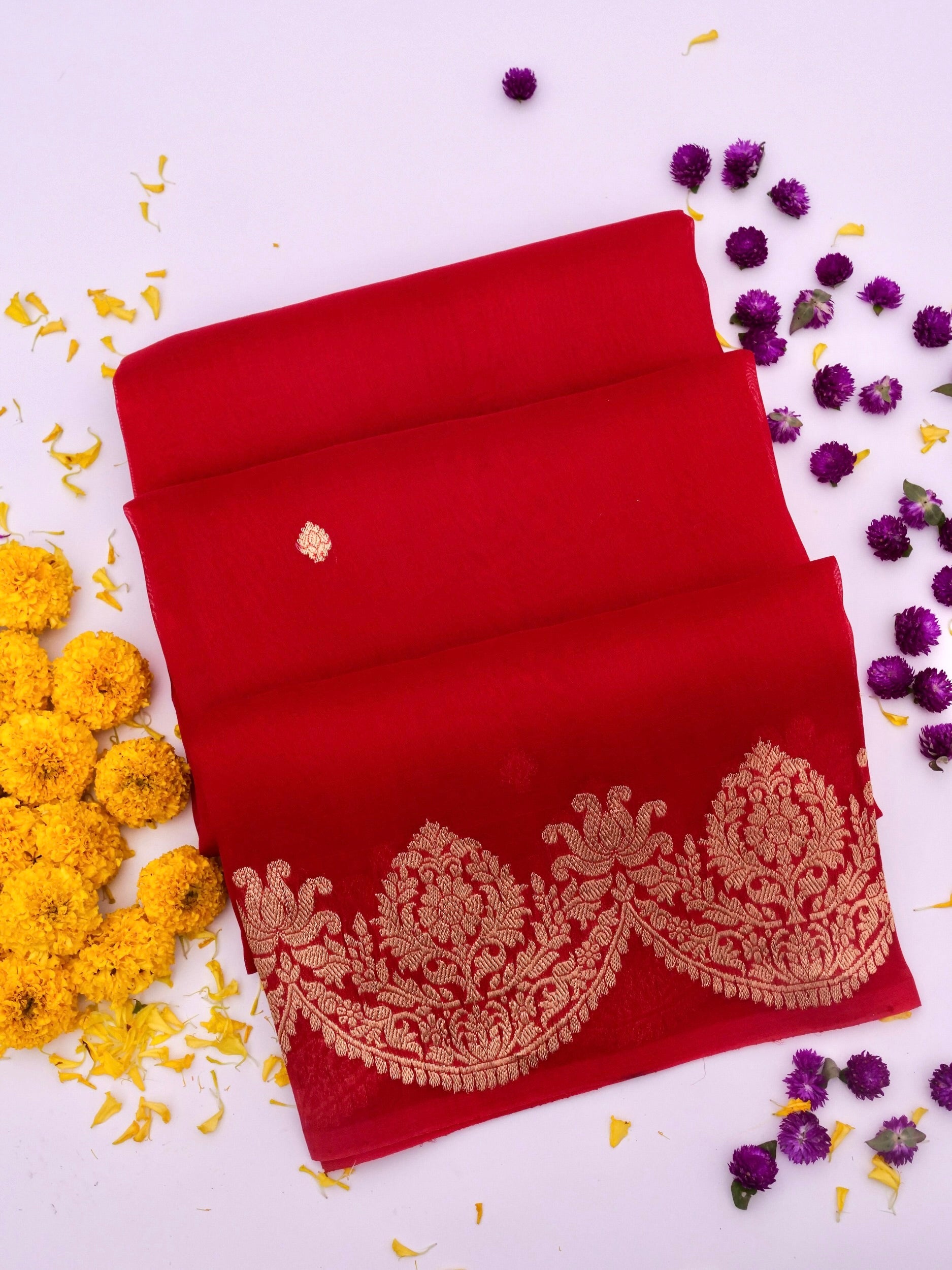 Handloom Banarasi Pure Kora Organza Saree