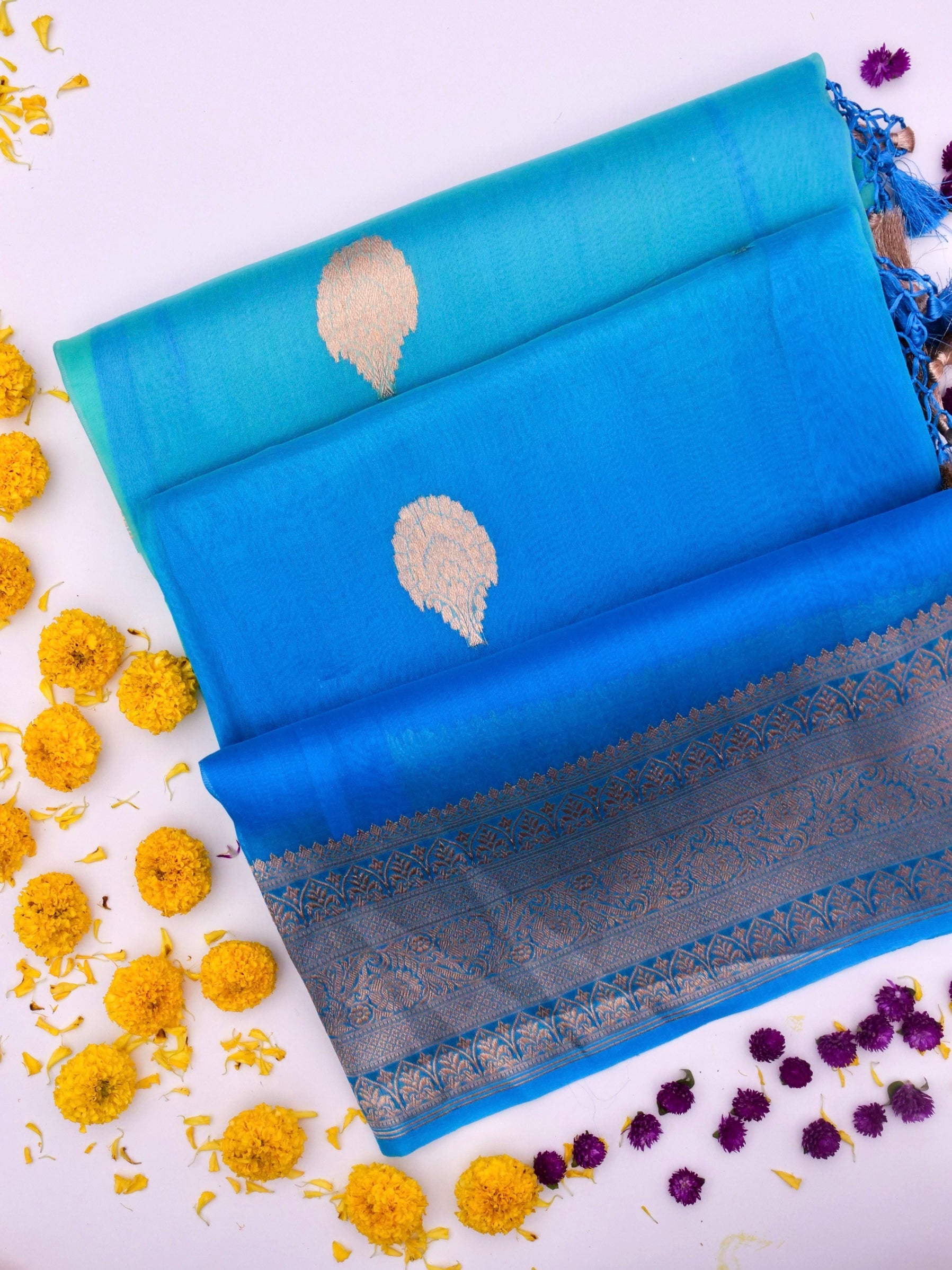 Handloom Banarasi Kora Organza Saree