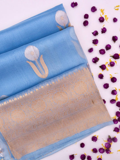 Handloom Banarasi Pure Kora Organza Saree