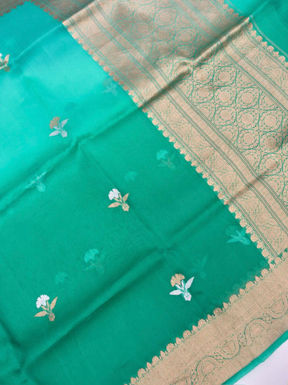 Handloom Banarasi Kora Organza Saree