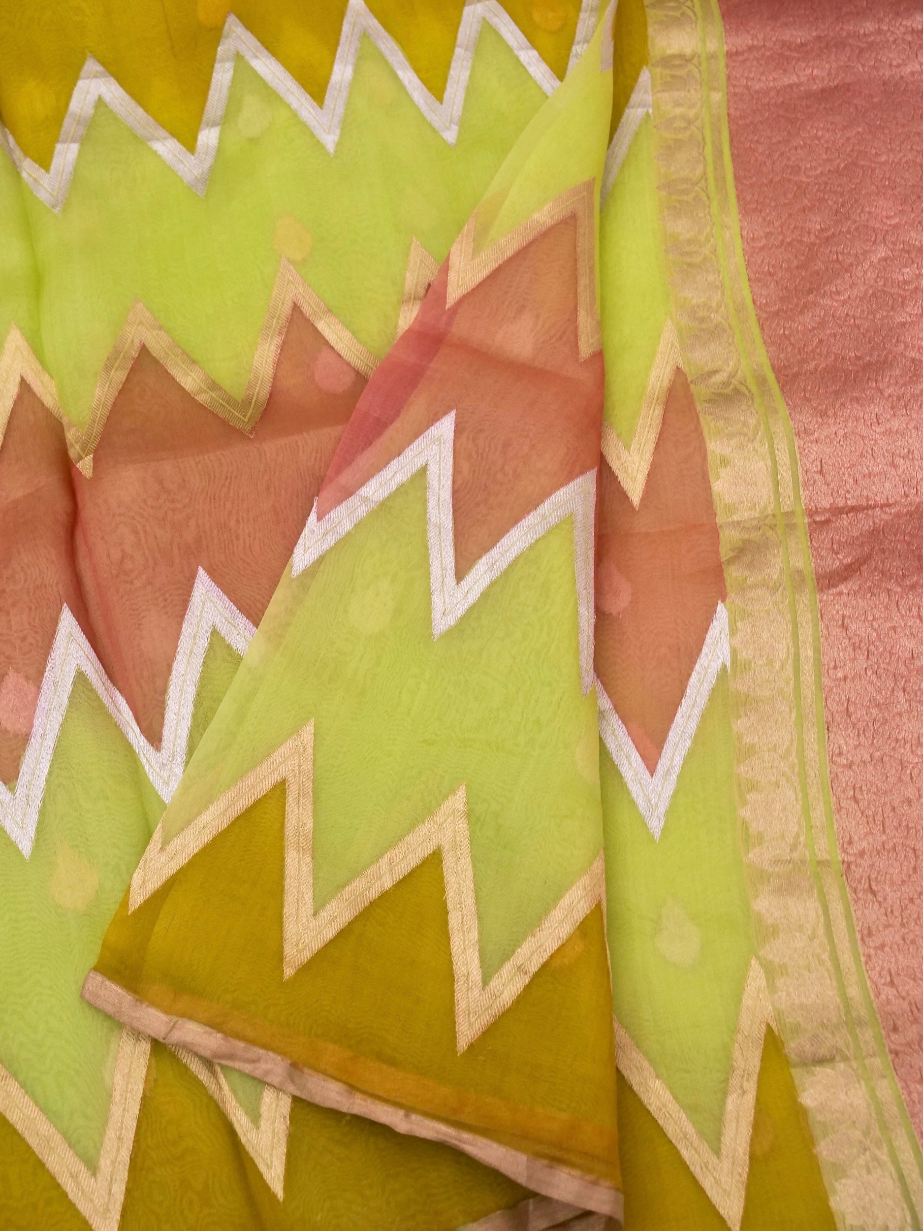 Handloom Banarasi Pure Kora Organza Saree