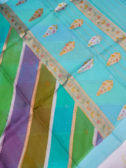 Handloom Banarasi Pure Kora Organza Saree