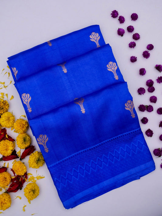 Pure  Banarasi Mango Katan Silk Saree with Kadhwa Buti Work