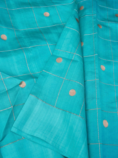 Pure Sky Blue Banarasi R Mango Katan Silk Saree with Kadhwa Buti Work