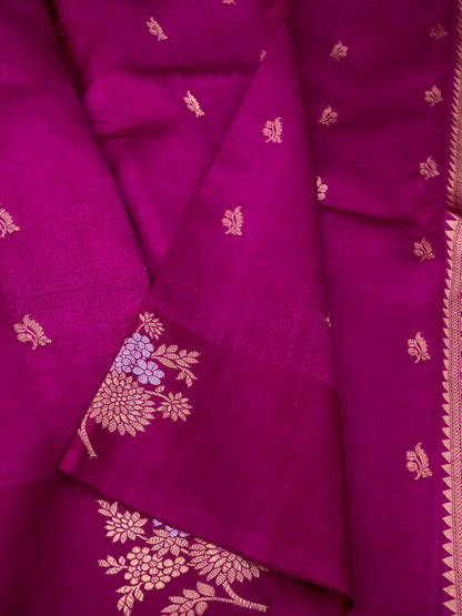 Pure  Banarasi Mango Katan Silk Saree with Kadhwa Buti Work