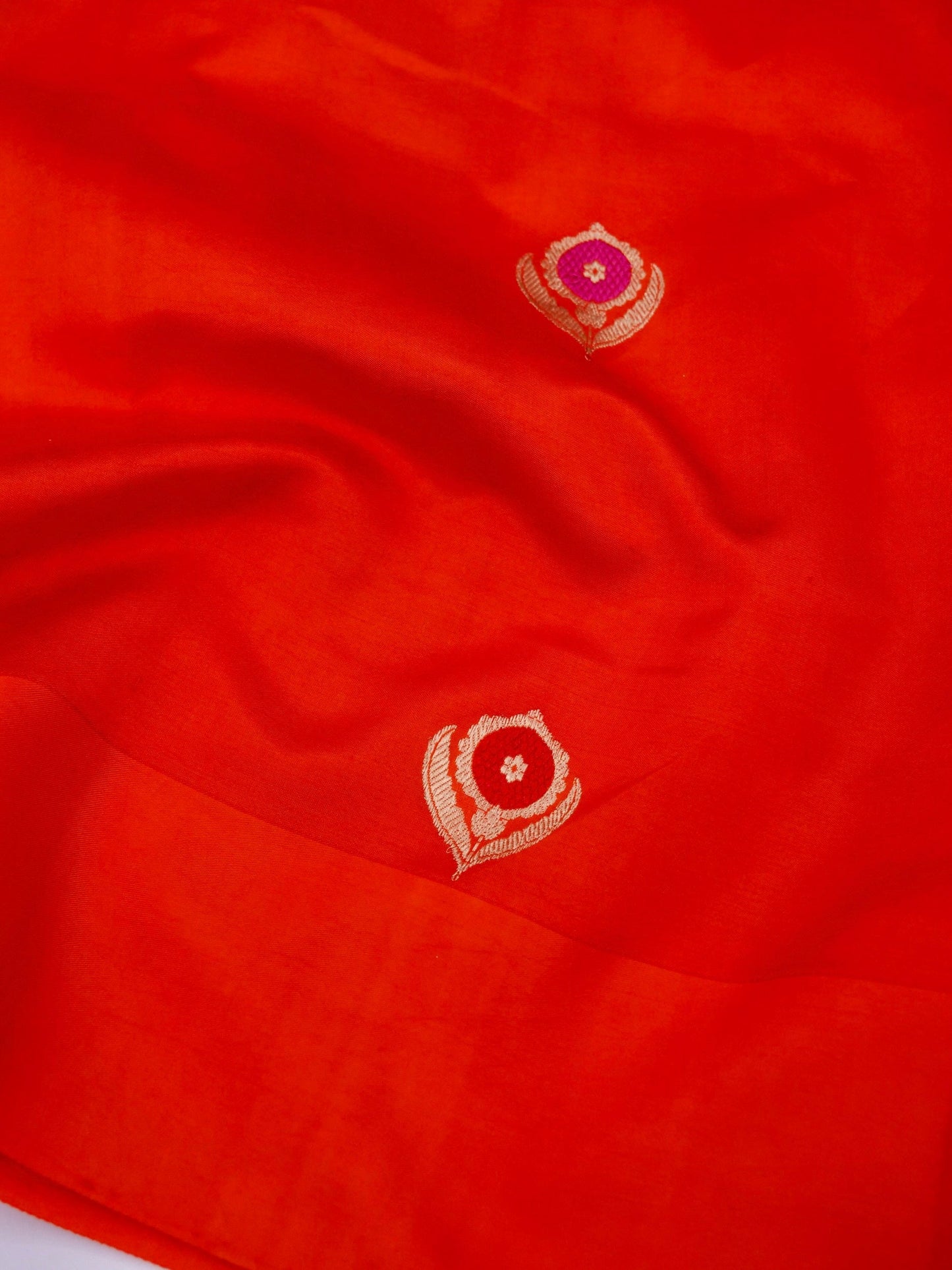 Pure Red Banarasi R Mango Katan Silk Saree with Full Kadhwa Buti Work