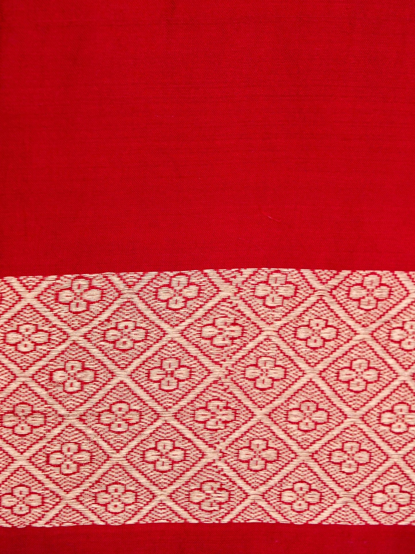 Pure Red Banarasi R Mango Katan Silk Saree with Kadhwa Buti Work