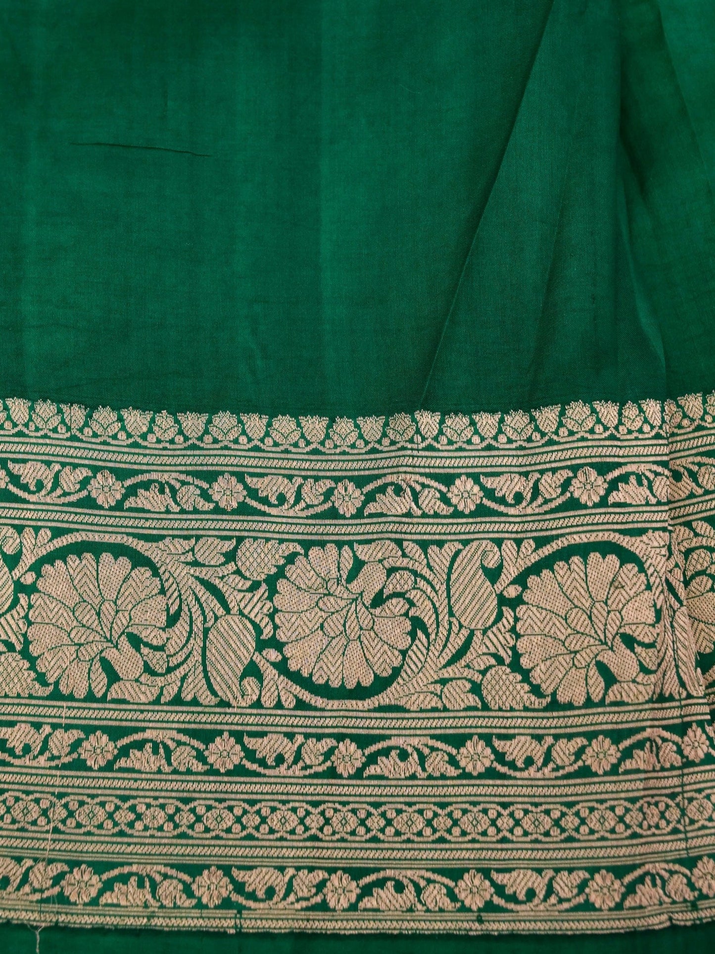 Pure Green Banarasi Mango Katan Silk Saree with  Kadhwa Buti