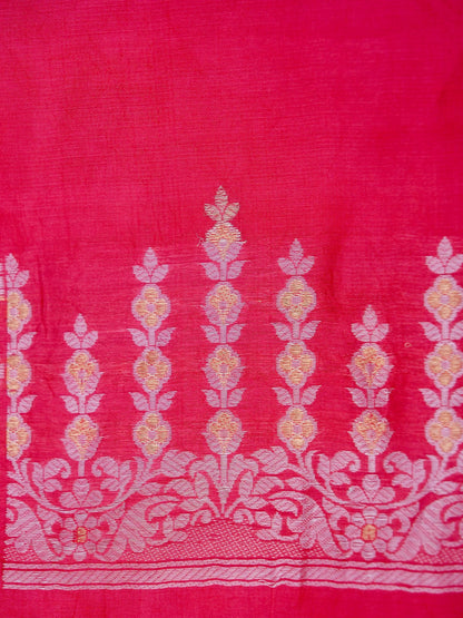 Pure Pink Banarasi Mango Katan Silk Saree with Kadhwa Buti Work