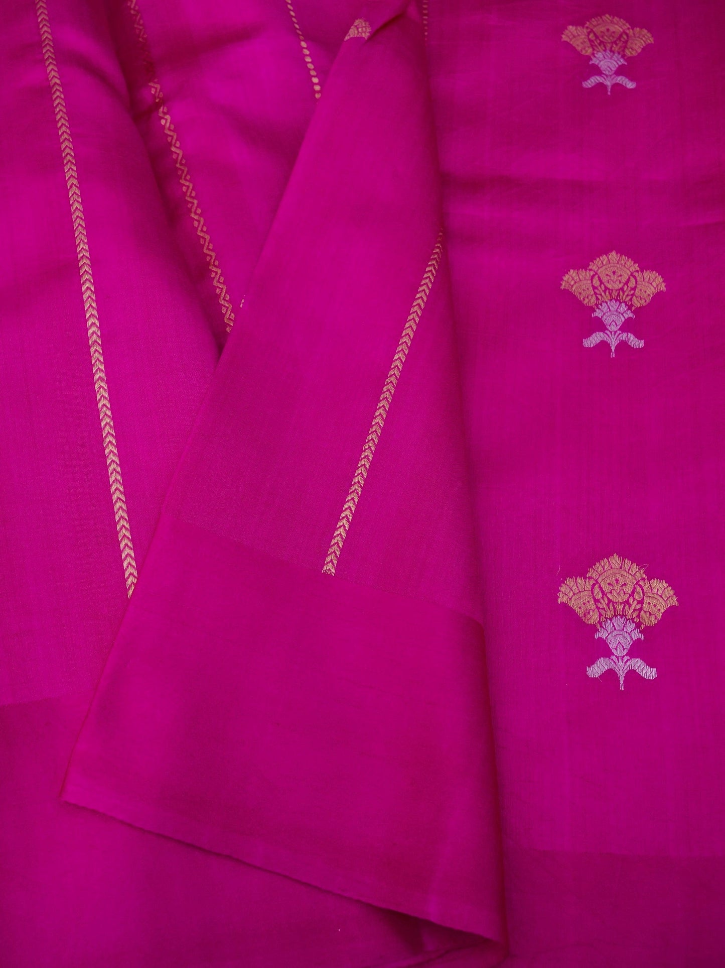 Pure Pink Banarasi Mango Katan Silk Saree with Kadhwa Buti