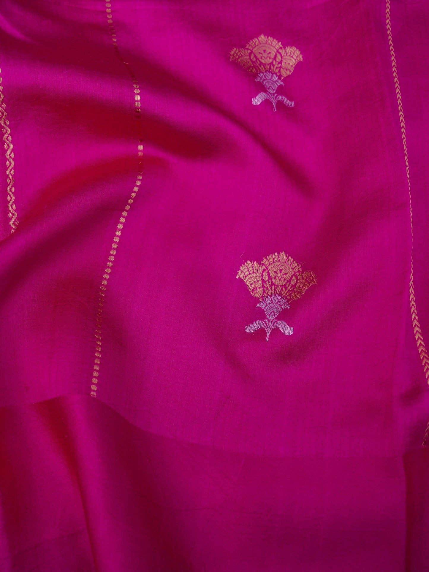 Pure Pink Banarasi Mango Katan Silk Saree with Kadhwa Buti