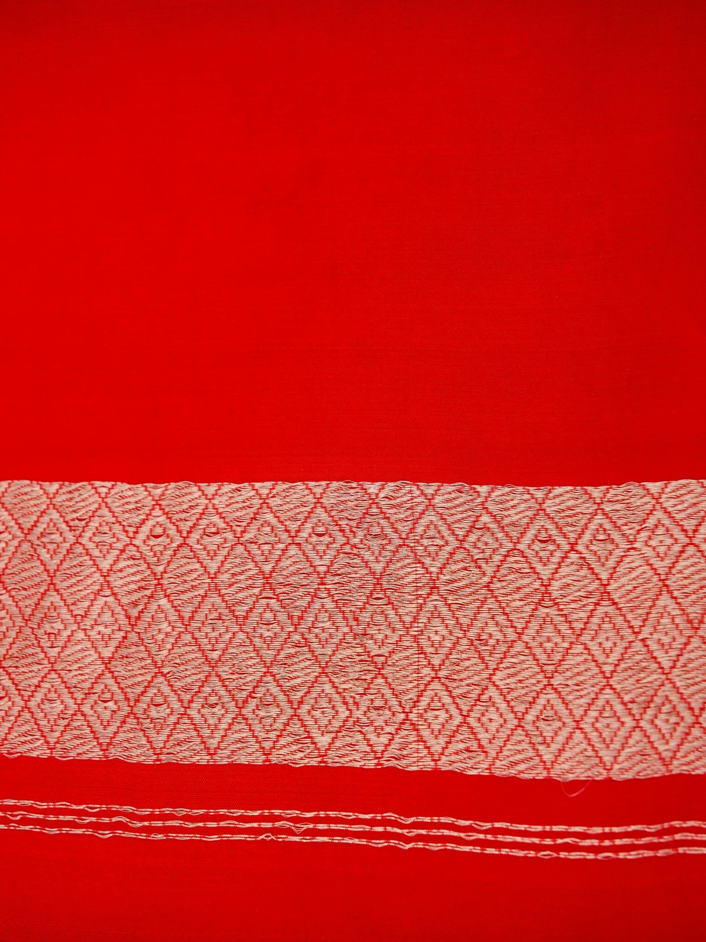 Pure Red Banarasi Mango Katan Silk Saree with Kadhwa Buti Work