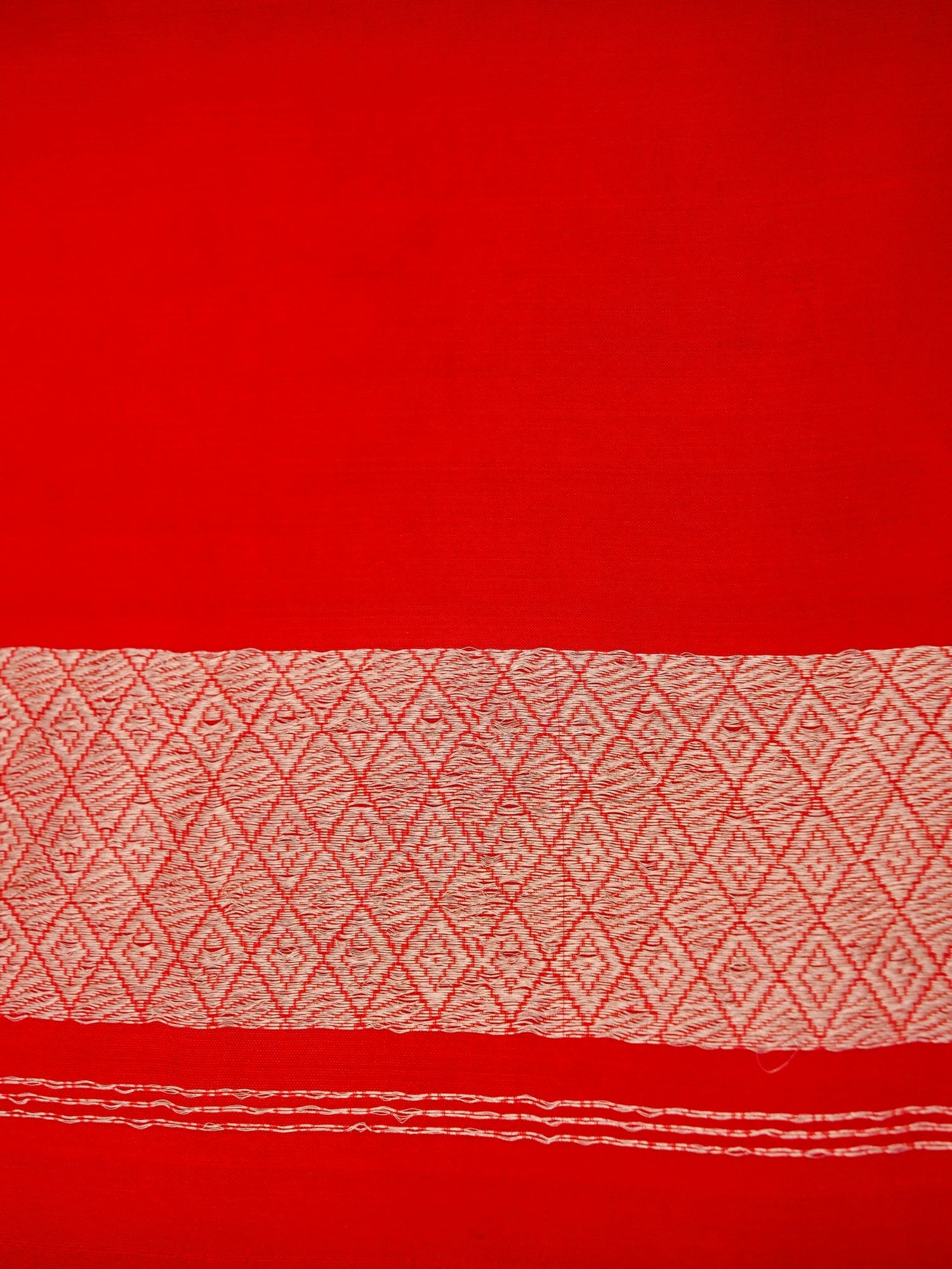 Pure Red Banarasi Mango Katan Silk Saree with Kadhwa Buti Work