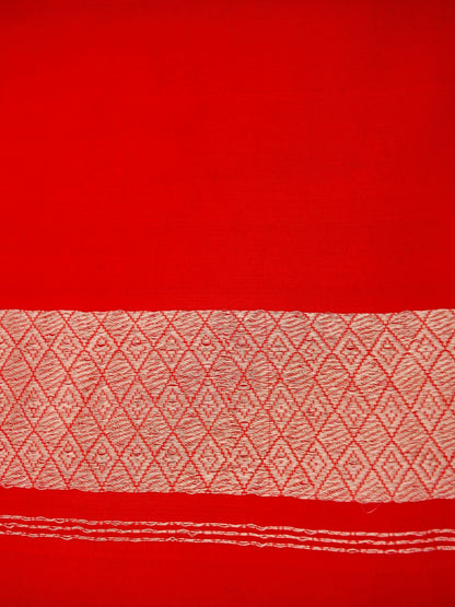 Pure Red Banarasi Mango Katan Silk Saree with Kadhwa Buti Work