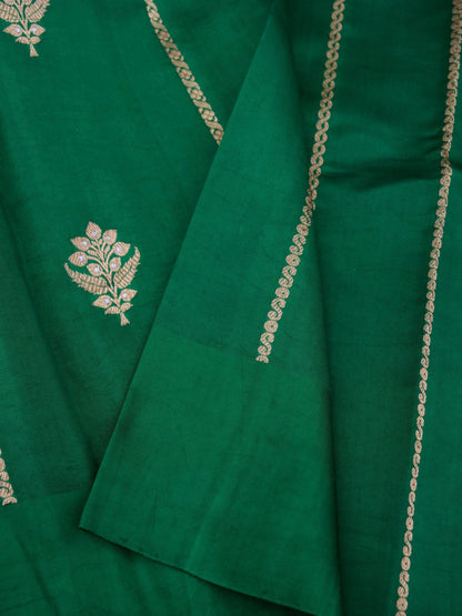 Pure Green Banarasi R Mango Katan Silk Saree with Kadhwa Buti