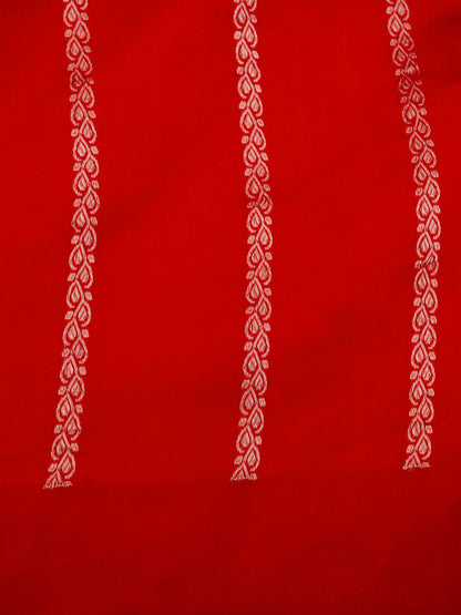 Pure Red Banarasi Mango Katan Silk Saree with Kadhwa Buti Work