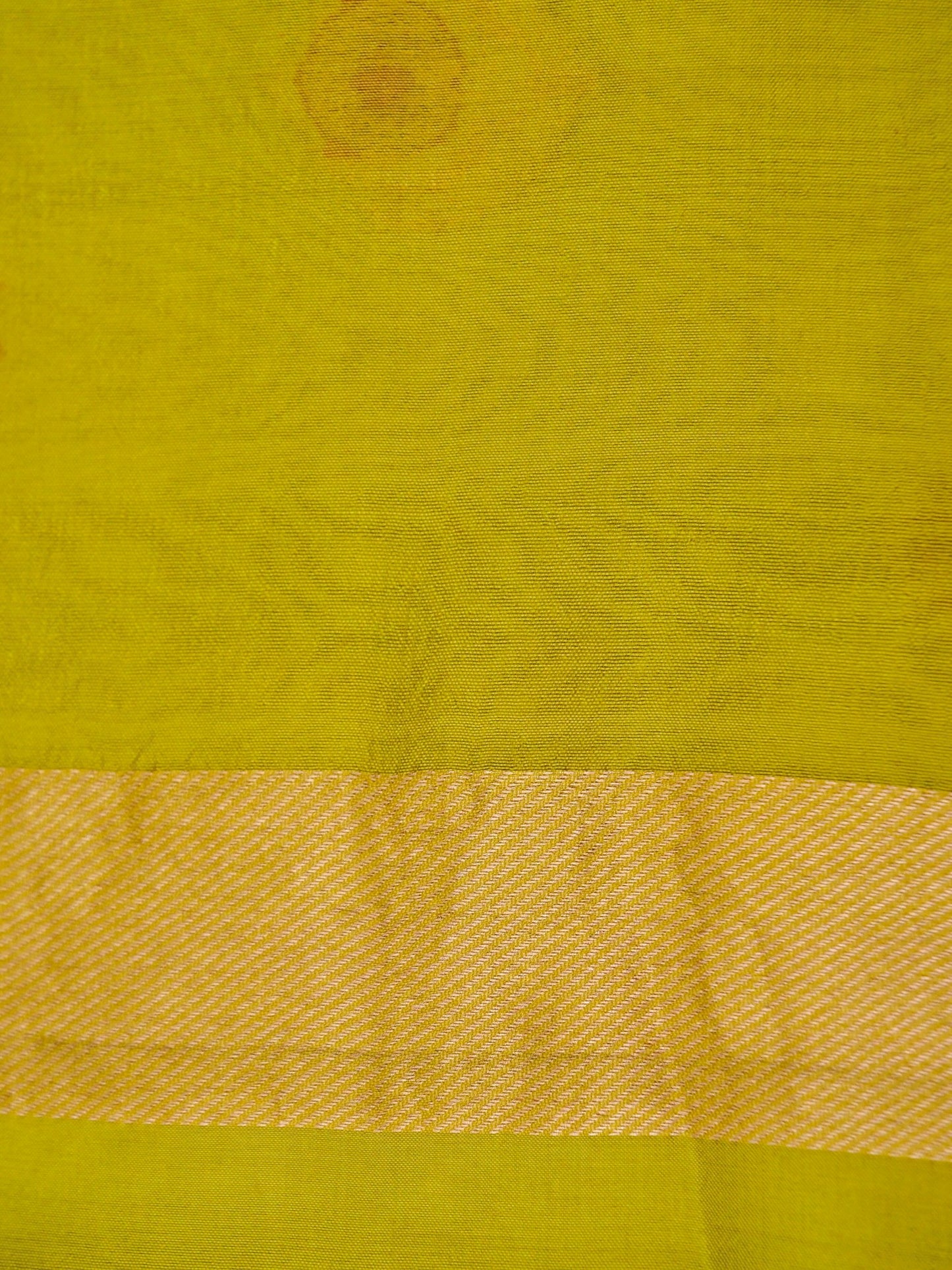 Pure Yellow Banarasi Mango Katan Silk Saree with Kadhwa Buti Work