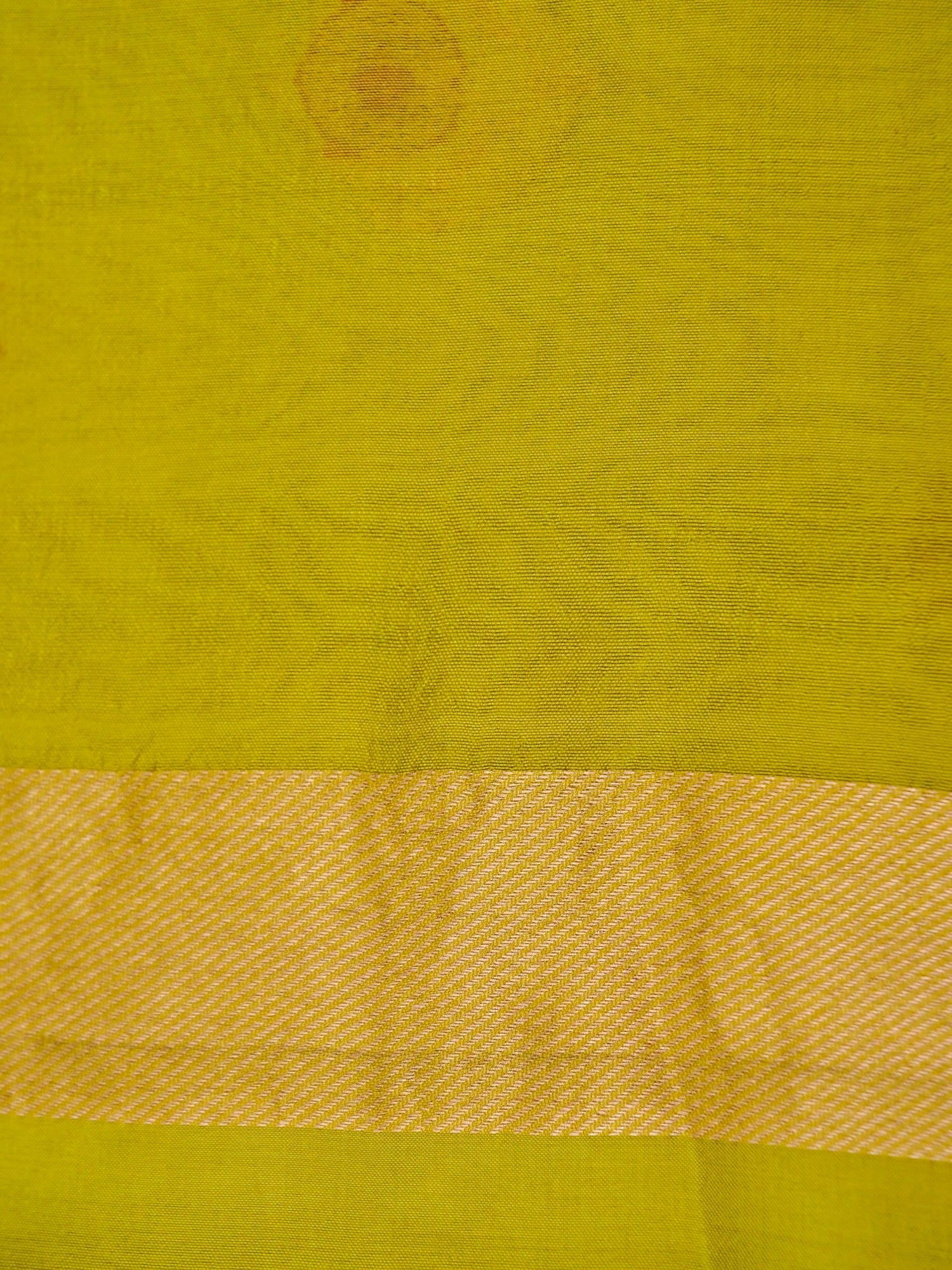 Pure Yellow Banarasi Mango Katan Silk Saree with Kadhwa Buti Work