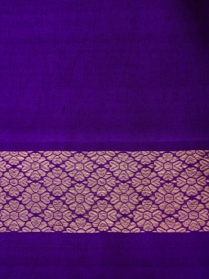 Pure Purple Banarasi Mango Katan Silk Saree with Kadhwa Buti Work