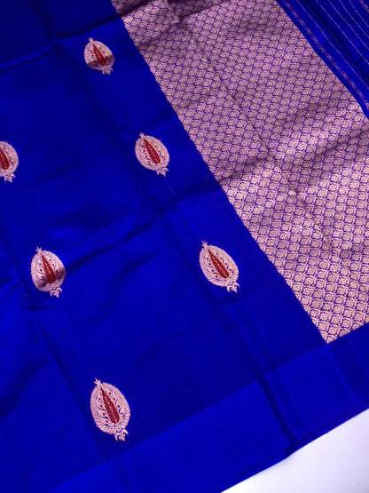 Pure Banarasi Mango Katan Silk Saree with Kadhwa Buti Work