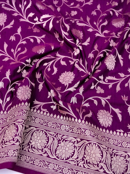 Pure Katan Silk Banarasi Saree  All Over Jaal Weaving