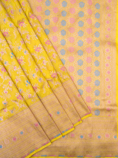 Pure Katan Silk Banarasi with All over Jaal Weaving