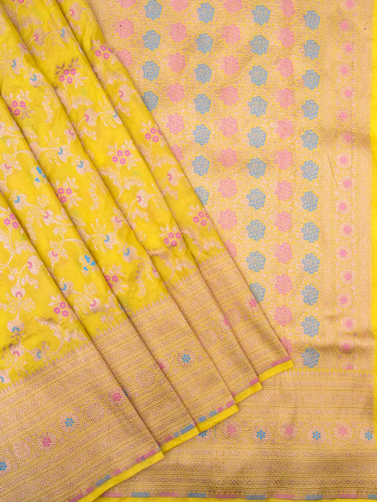 Pure Katan Silk Banarasi with All over Jaal Weaving