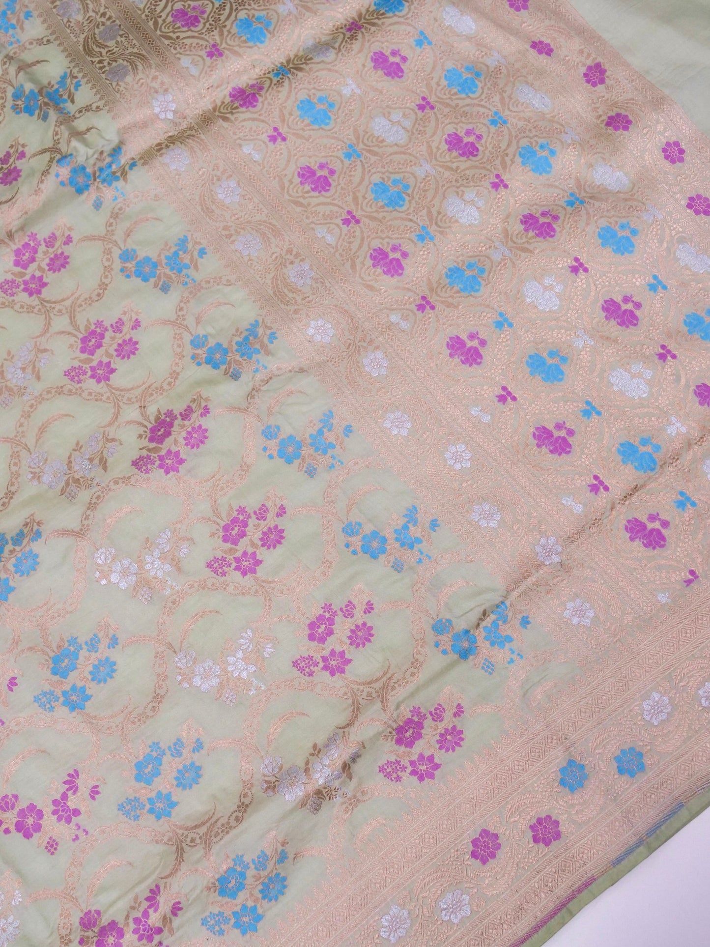 Pure Katan Silk Banarasi with All over Jaal Weaving