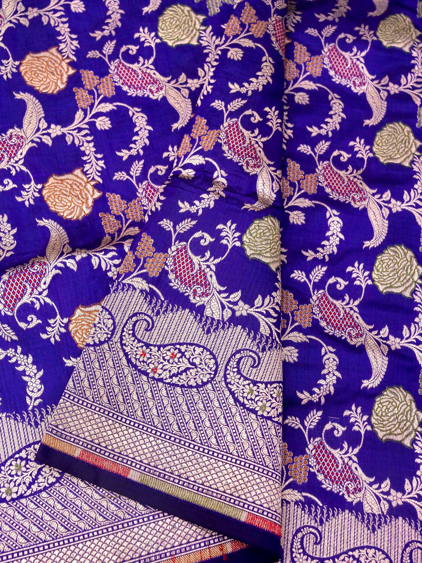 Pure Katan Silk Banarasi with All over Jaal Weaving