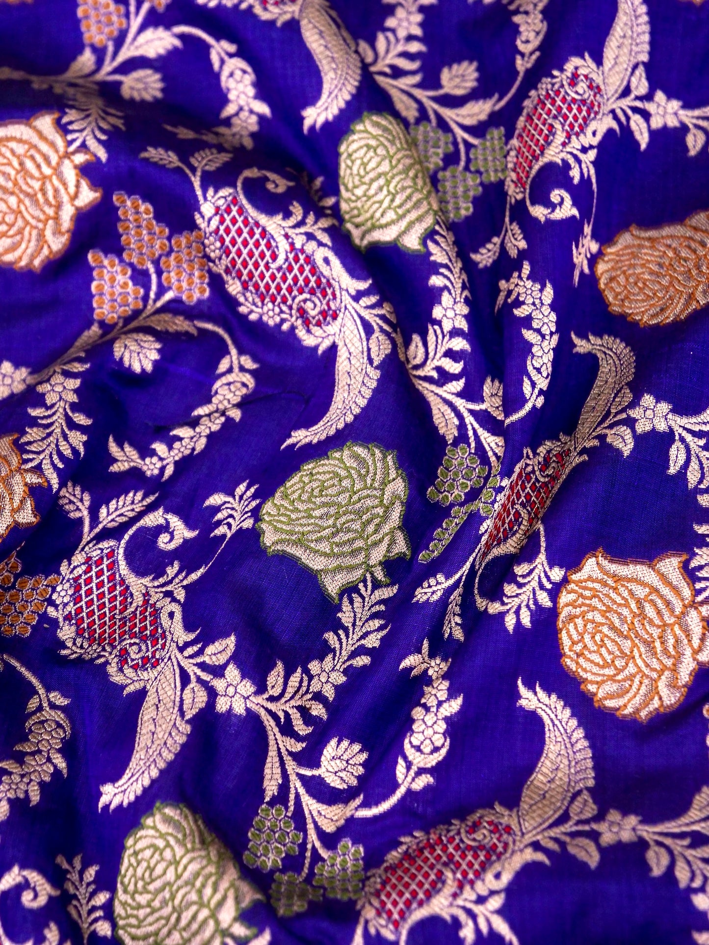 Pure Katan Silk Banarasi with All over Jaal Weaving