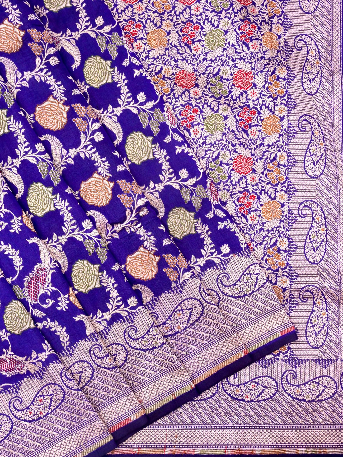 Pure Katan Silk Banarasi with All over Jaal Weaving