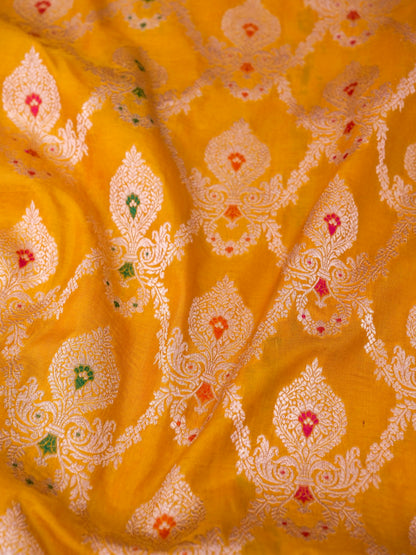 Pure Katan Silk Banarasi with All over Jaal Weaving