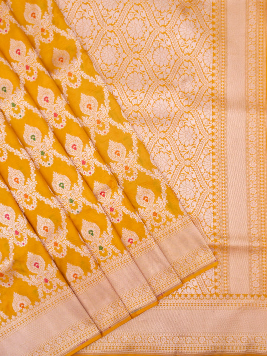 Pure Katan Silk Banarasi with All over Jaal Weaving