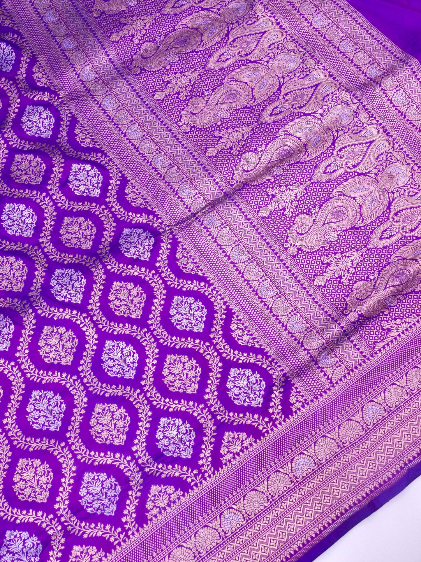 Pure Katan Silk Banarasi with All over Jaal Weaving