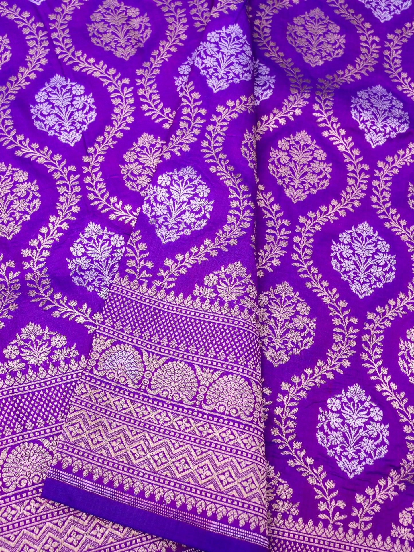 Pure Katan Silk Banarasi with All over Jaal Weaving